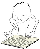 Zeichnung Figur an Tastatur