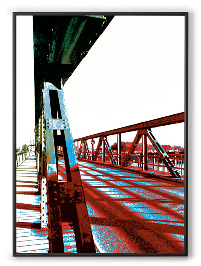 Schleibrücke Kappeln abstrakt, Hochformat